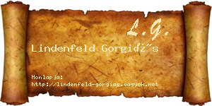Lindenfeld Gorgiás névjegykártya